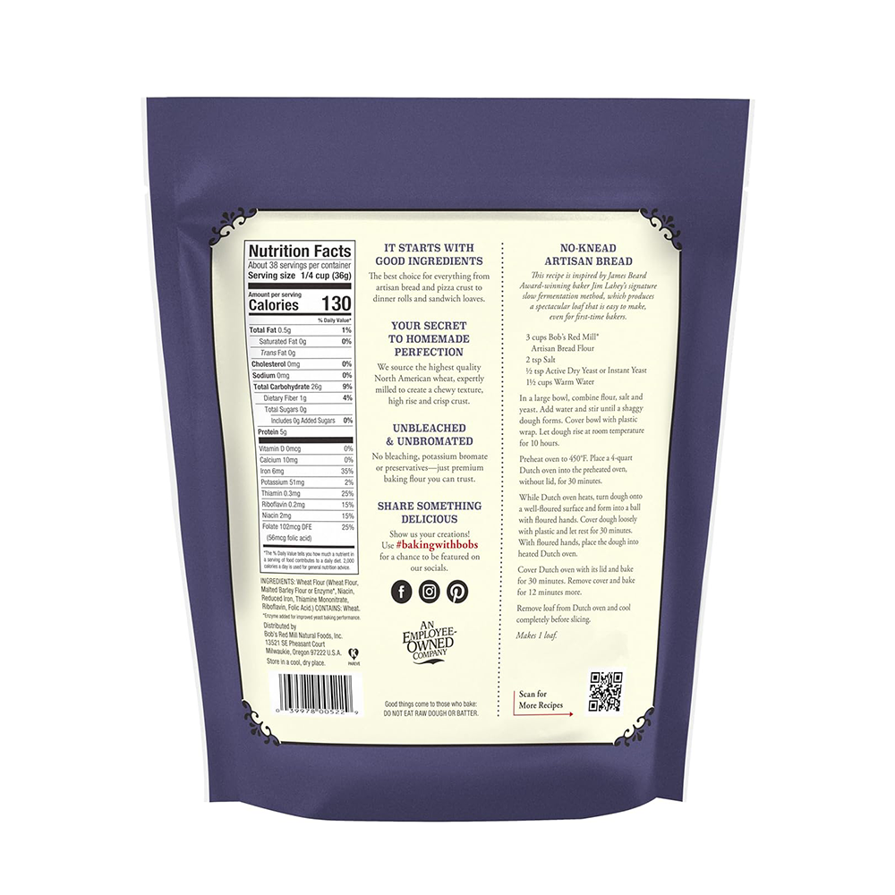 Bob's Red Mill Artisan Bread Flour - Unbleached (1.36kg) - Rescue