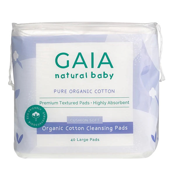 GAIA แผ่นทำความสะอาดออร์แกนิคคอตตอน (40ก.)