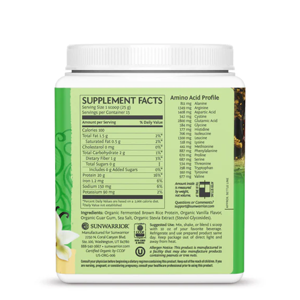 Sunwarrior Classic Protein - Vanilla (375g) - Rescue