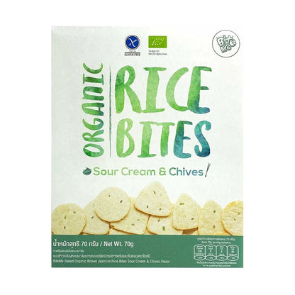 BiBoon Organic Rice Bites - Sour Cream & Chives - Baked Jasmine Rice (70g)
