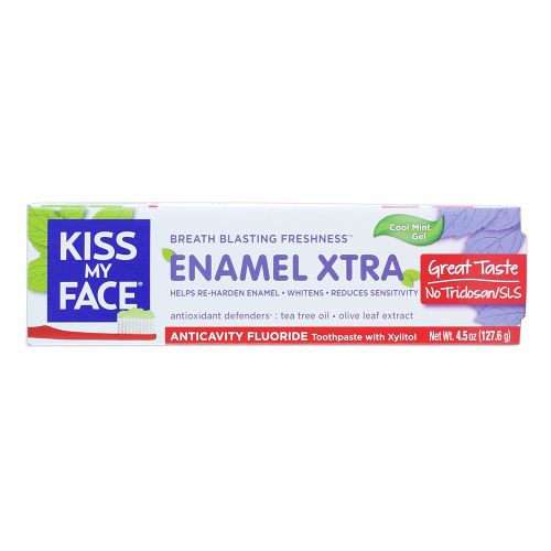 Kiss My Face Enamel Xtra Cool Mint Gel Toothpaste With Fluoride