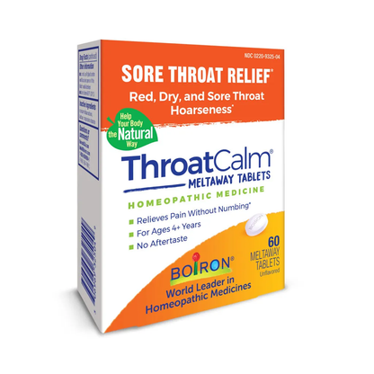 Boiron Homeopathic Medicines - ThroatCalm (60 Meltaway tablets)