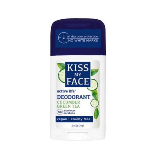 Kiss My Face Deodorant Active Life Stick - Cucumber Green Tea (70g)