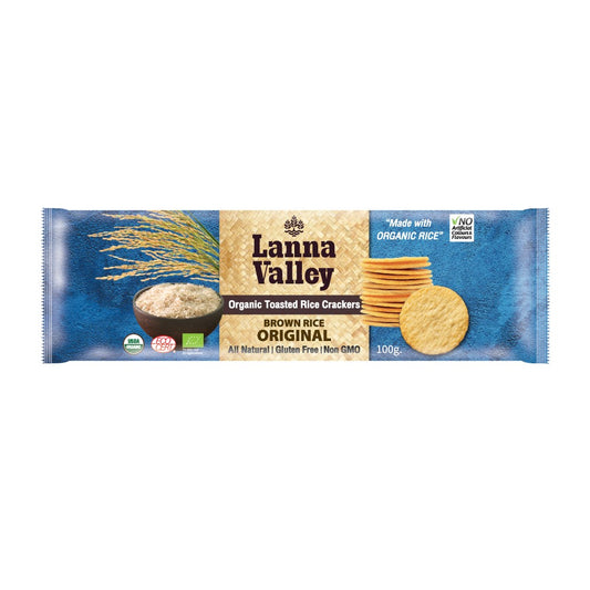 Lanna Valley Organic Brown Rice Crackers - Original (100g)