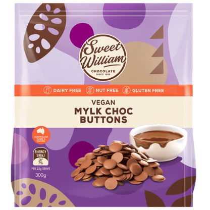 Sweet William Vegan Mylk Chocolate Baking Button (300g)