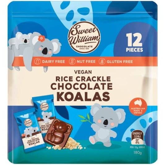 Sweet William Vegan Rice Crackle Chocolate Koalas (180g)