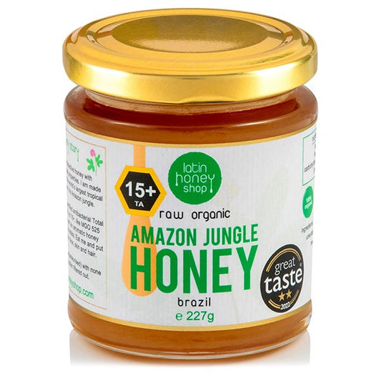 Latin Honey Shop 15+ ACTIVE Raw Organic Amazon Jungle Honey From Brazil (227g)