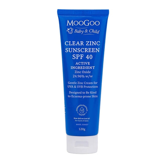 MooGoo Baby Clear Zinc Sunscreen SPF 40 (120g)