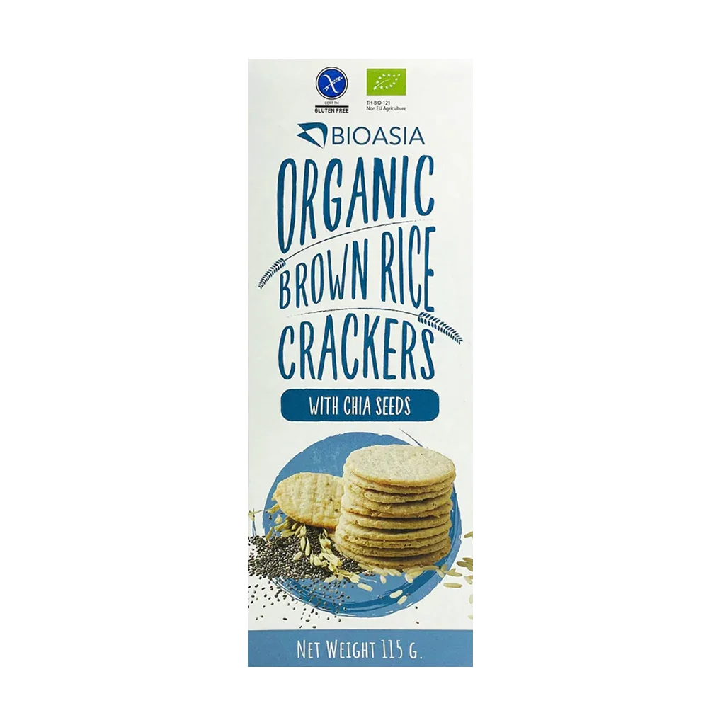 Bio Asia Organic Brown Rice Crackers with Chia Seeds (115g)