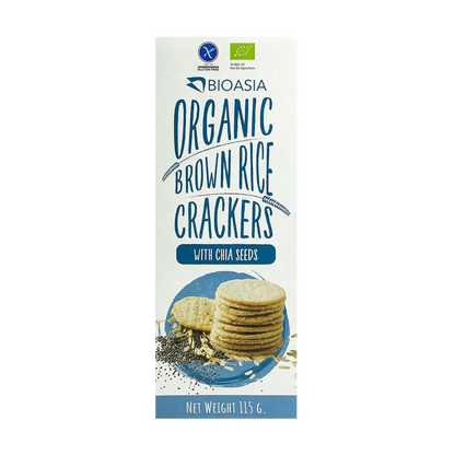 Bio Asia Organic Brown Rice Crackers with Chia Seeds (115g)