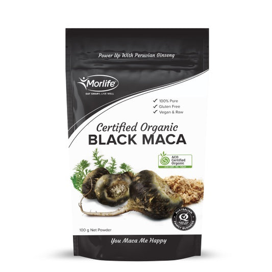 Morlife Black Maca Powder Certified Organic (100g)