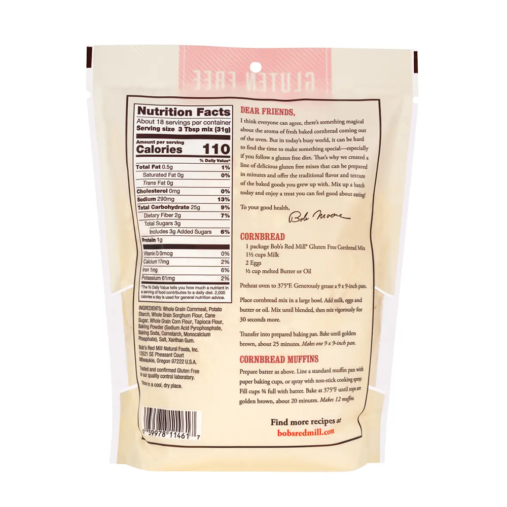 Bob's Red Mill Gluten Free Cornbread Mix (567g)