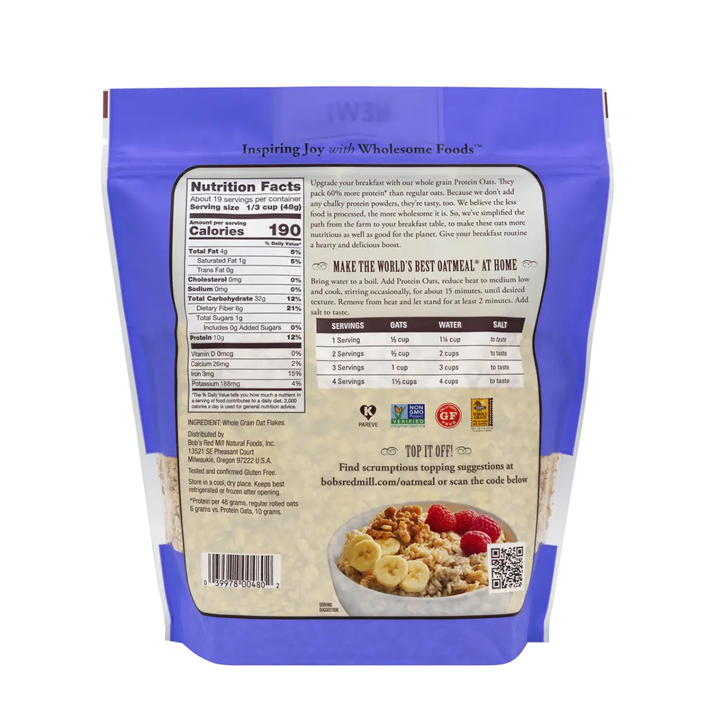 Bob's Red Mill Gluten Free Protein Oats (907g)