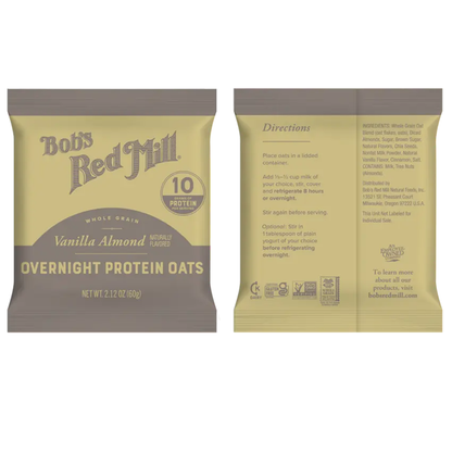 Bob's Red Mill Vanilla Almond Overnight Protein Oats (4 Packets)