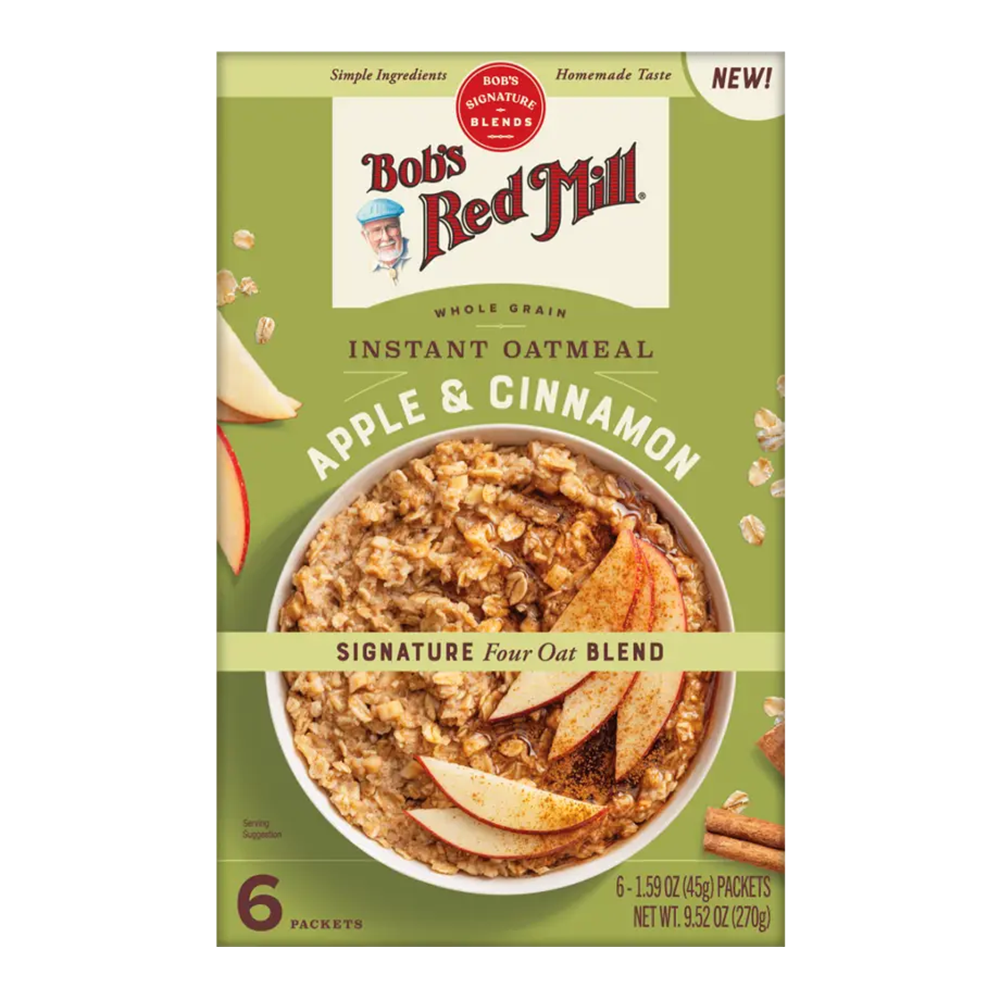 Bob's Red Mill Gluten Free Apple Pieces and Cinnamon Instant Oatmeal Sachets (6 Packets)
