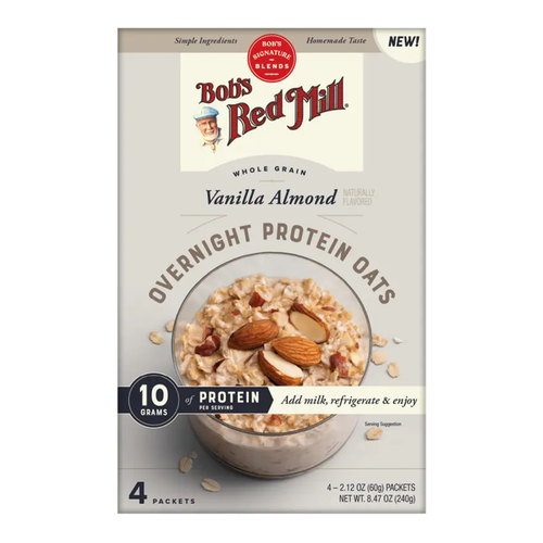 Bob's Red Mill Vanilla Almond Overnight Protein Oats (4 Packets)