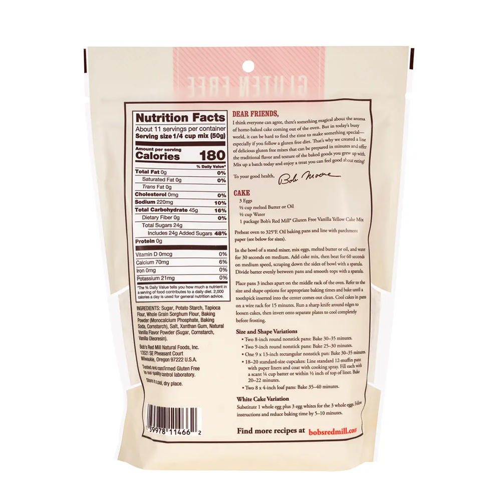 Bob's Red Mill Gluten Free Vanilla Cake Mix (539g)