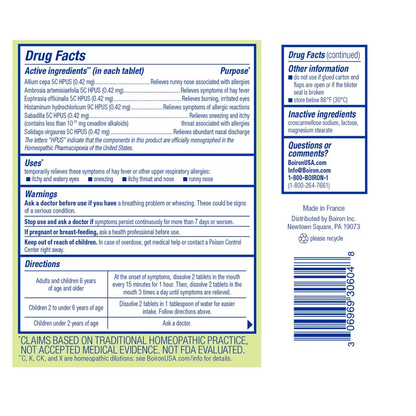 Boiron Homeopathic Medicines - AllergyCalm (60 Melt-away tablets)
