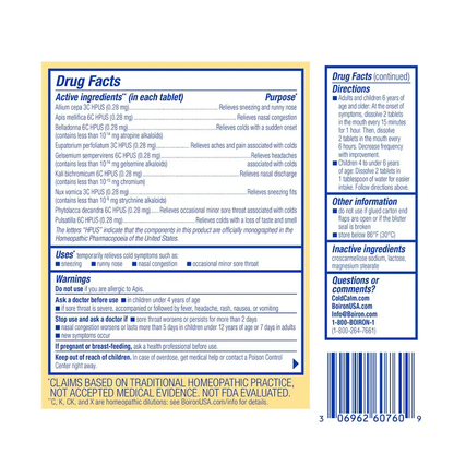 Boiron Homeopathic Medicines - ColdCalm (60 Meltaway tablets)
