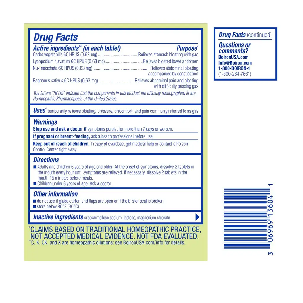 Boiron Homeopathic Medicines - GasCalm (60 Melt-away tablets)