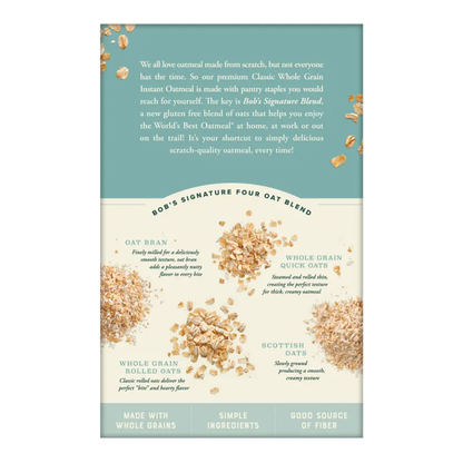 บ็อบส์ เรด มิลล์ ข้าวโอ๊ตสำเร็จรูปคลาสสิกปลอดกลูเตน (8 ซอง) 