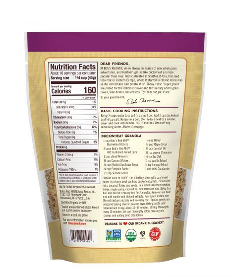 Bob's Red Mill Organic Gluten Free Buckwheat Groats (454g)