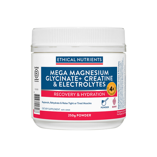 Ethical Nutrients Mega Magnesium Glycinate+ Creatine & Electrolytes Powder (250g)