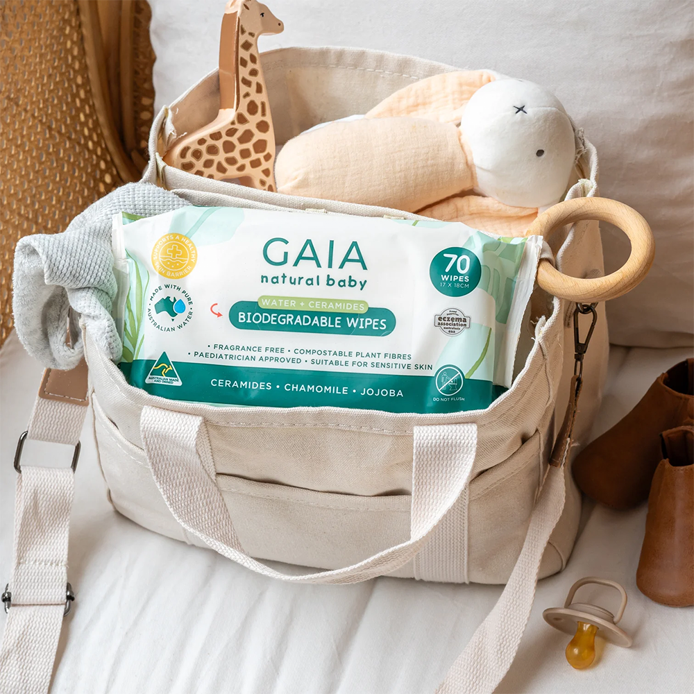 GAIA ผ้าเช็ดทำความสะอาดสำหรับเด็กสูตรน้ำจากพืช (80 แผ่น)