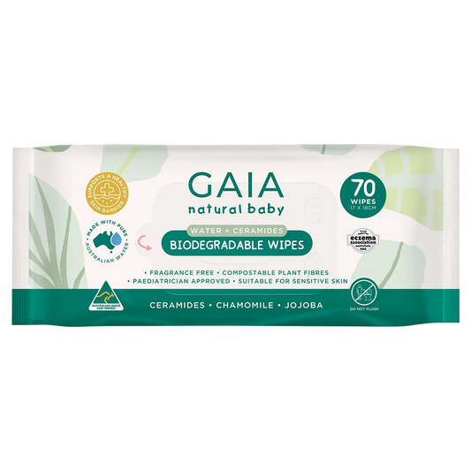 GAIA ผ้าเช็ดทำความสะอาดสำหรับเด็กสูตรน้ำจากพืช (80 แผ่น)