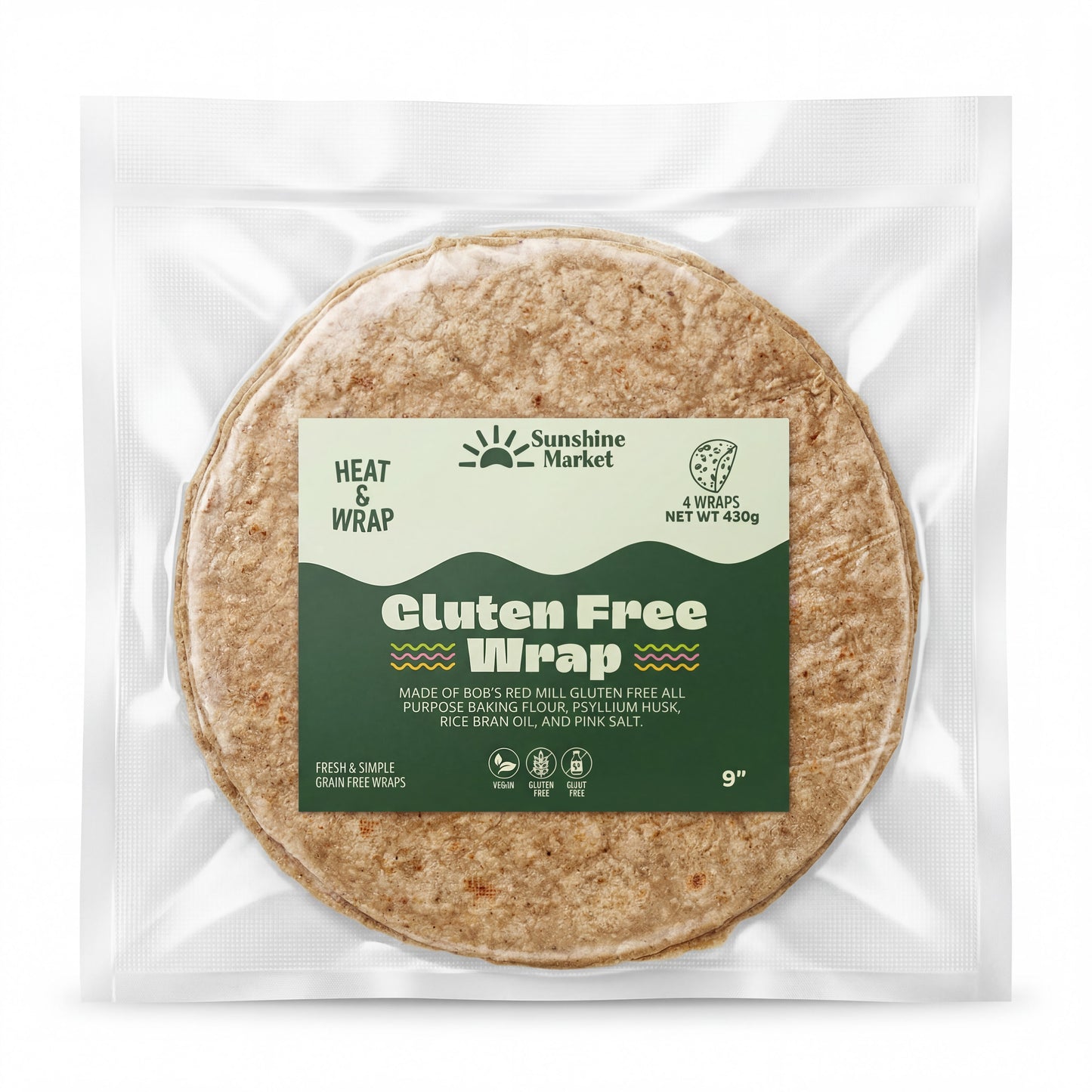 Gluten Free Wraps - 4 Wraps (Delivery Only BKK / CM)