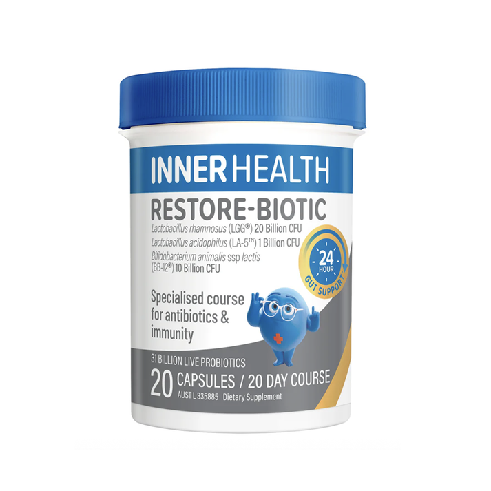 Inner Health Restore-Biotic Probiotic (20 Capsules) 9164094537967 ...