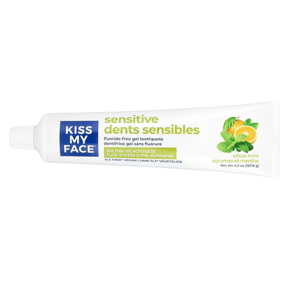 ยาสีฟัน Kiss My Face Sensitive - เจล Citrus Mint ปราศจากฟลูออไรด์ (4.5 ออนซ์)