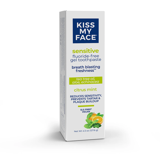 Kiss My Face Sensitive Toothpaste - Citrus Mint Gel Fluoride Free (4.5 oz) - Rescue