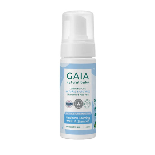 GAIA Newborn Foaming Wash &amp; Shampoo (150 มล.) แชมพูสำหรับเด็กแรกเกิด