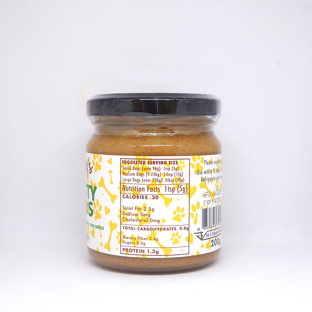 Zivvy's Nutty Paws for Dogs - Peanut Butter with Pumpkin Seeds & Chia Seeds (200g)