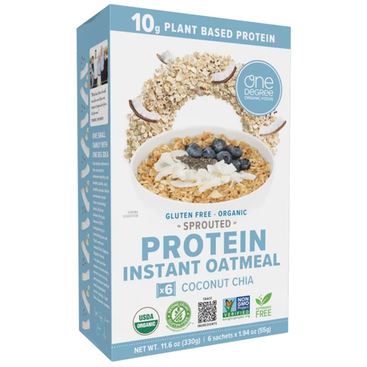 One Degree Organic Foods - Organic Gluten-Free Sprouted Coconut Chia Protein Instant Oatmeal (330g)