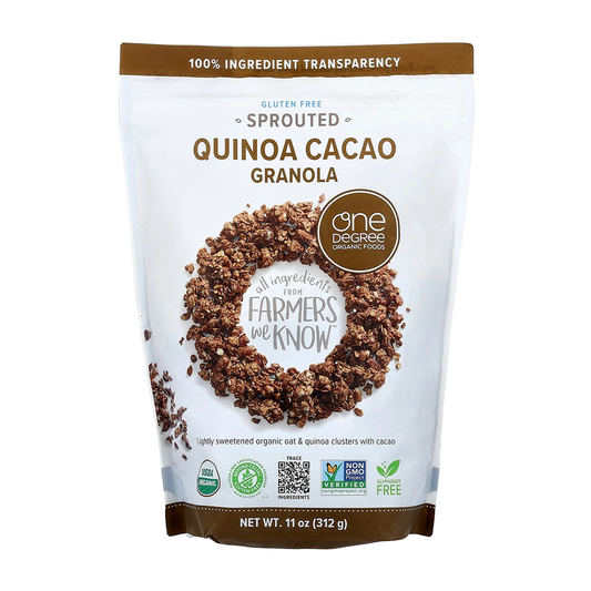 One Degree Organic Foods - Organic Gluten-Free Sprouted Oat Quinoa Cacao Granola (312g)