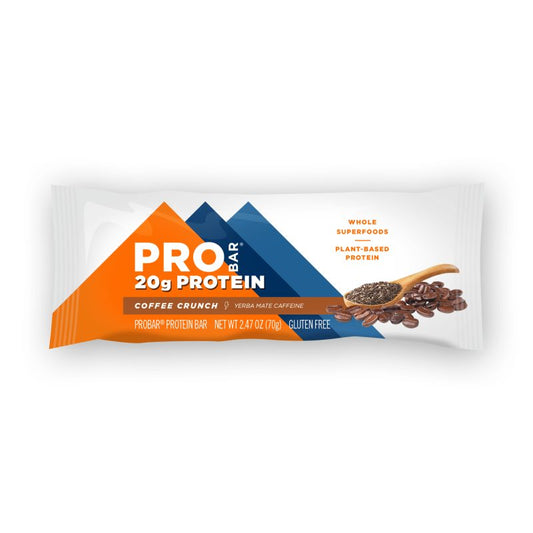 ProBar Protein Bar - Coffee Crunch flavor, displaying  protein snack vegan and gluten free