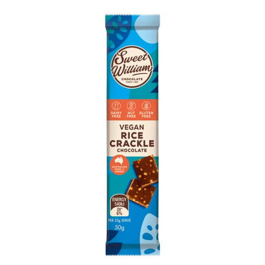 Sweet William Vegan Rice Crackle Chocolate (50g)