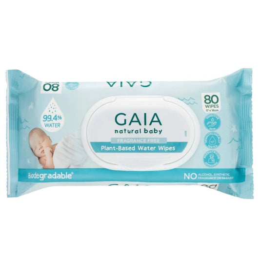 GAIA ผ้าเช็ดทำความสะอาดสำหรับเด็กสูตรน้ำจากพืช (80 แผ่น)