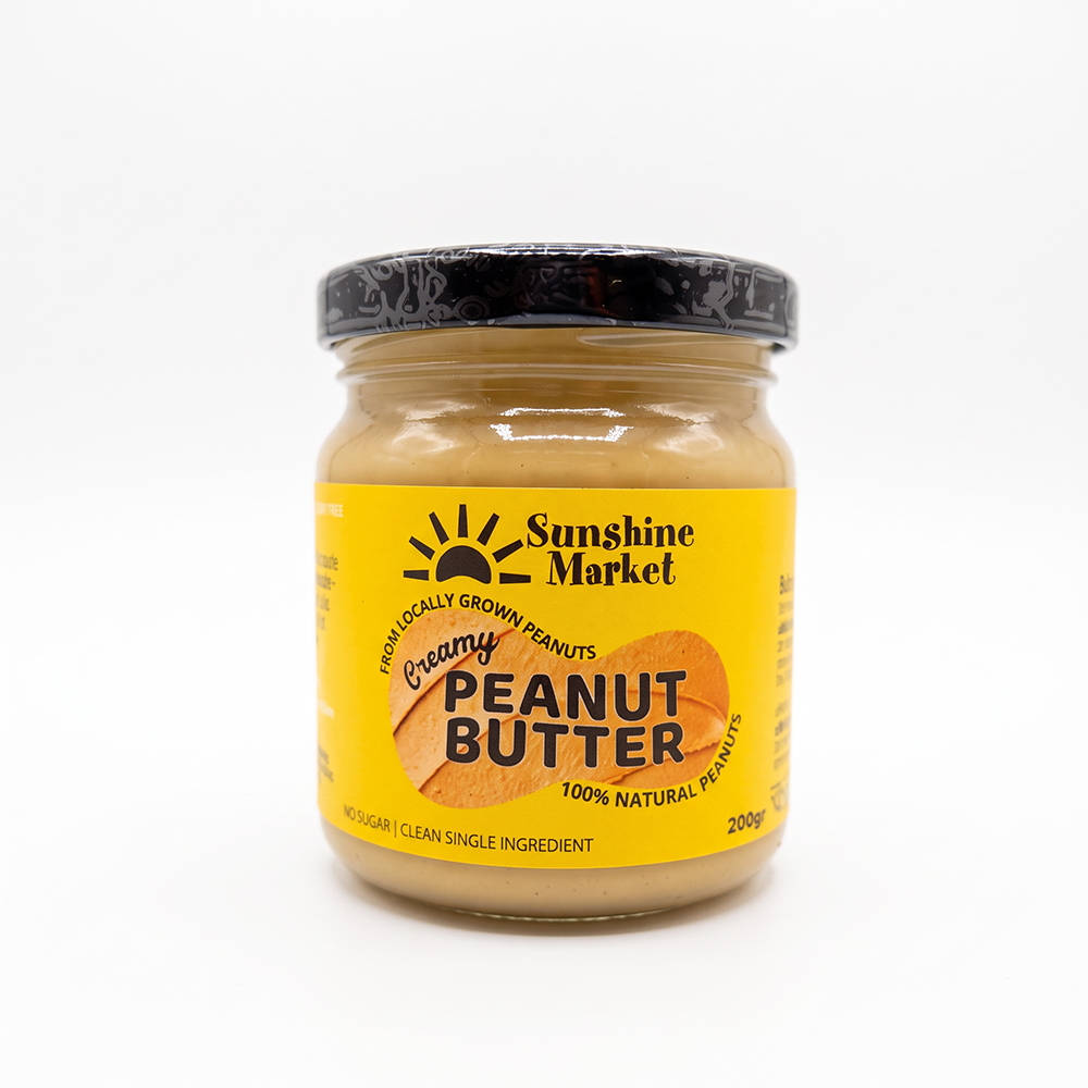 Stone-ground creamy peanut butter made in Bangkok from 100% Thai peanuts — Sunshine Market 200g