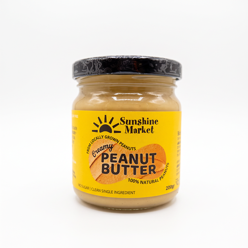 Stone-ground creamy peanut butter made in Bangkok from 100% Thai peanuts — Sunshine Market 200g