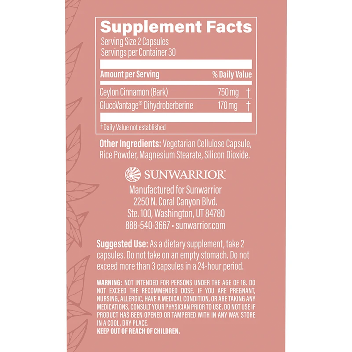 Sunwarrior Berberine Capsules (60 Vegetarian Capsules)