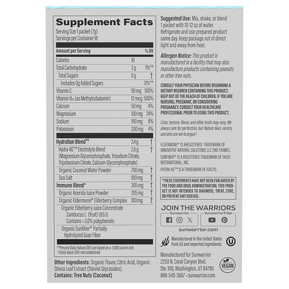Sunwarrior - Sport Active Hydration - Coconut Berry - 18 sachets (7 grams) per sachet (Copy)