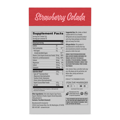Sunwarrior - Sport Active Hydration - Strawberry Colada - 18 sachets (7 grams) per sachet