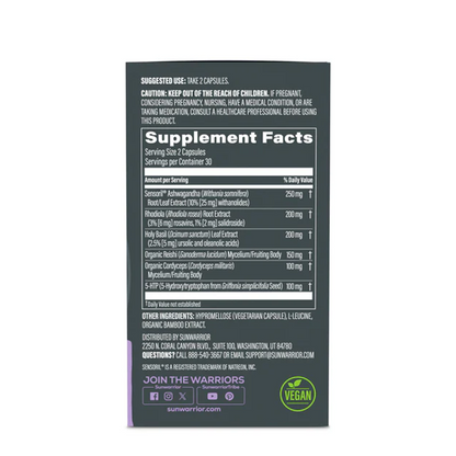 Sunwarrior Active Focus and Balance Capsules (60 Vegan Capsules)