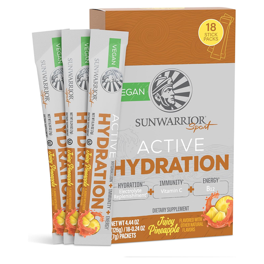 Sunwarrior - Sport Active Hydration - Juicy Pineapple - 18 sachets (7 grams) per sachet