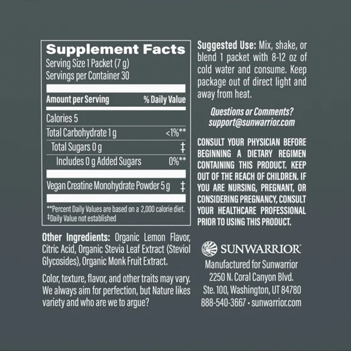 Sunwarrior Active Creatine 30 Sticks - Lemonade
