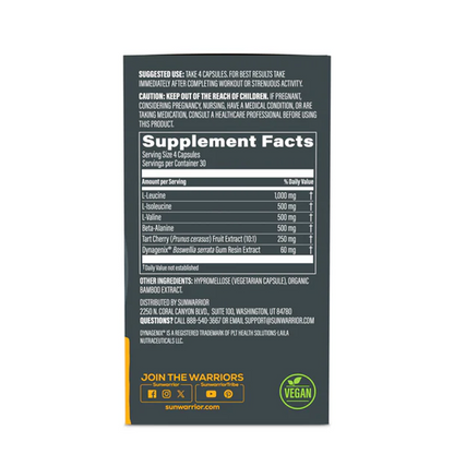 Sunwarrior Active Power and Recovery Capsules (120 Vegan Capsules)