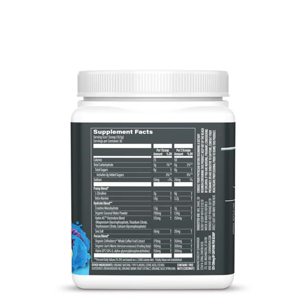 Sunwarrior Active Pre-Workout - Blue Raspberry Pineapple (315g)
